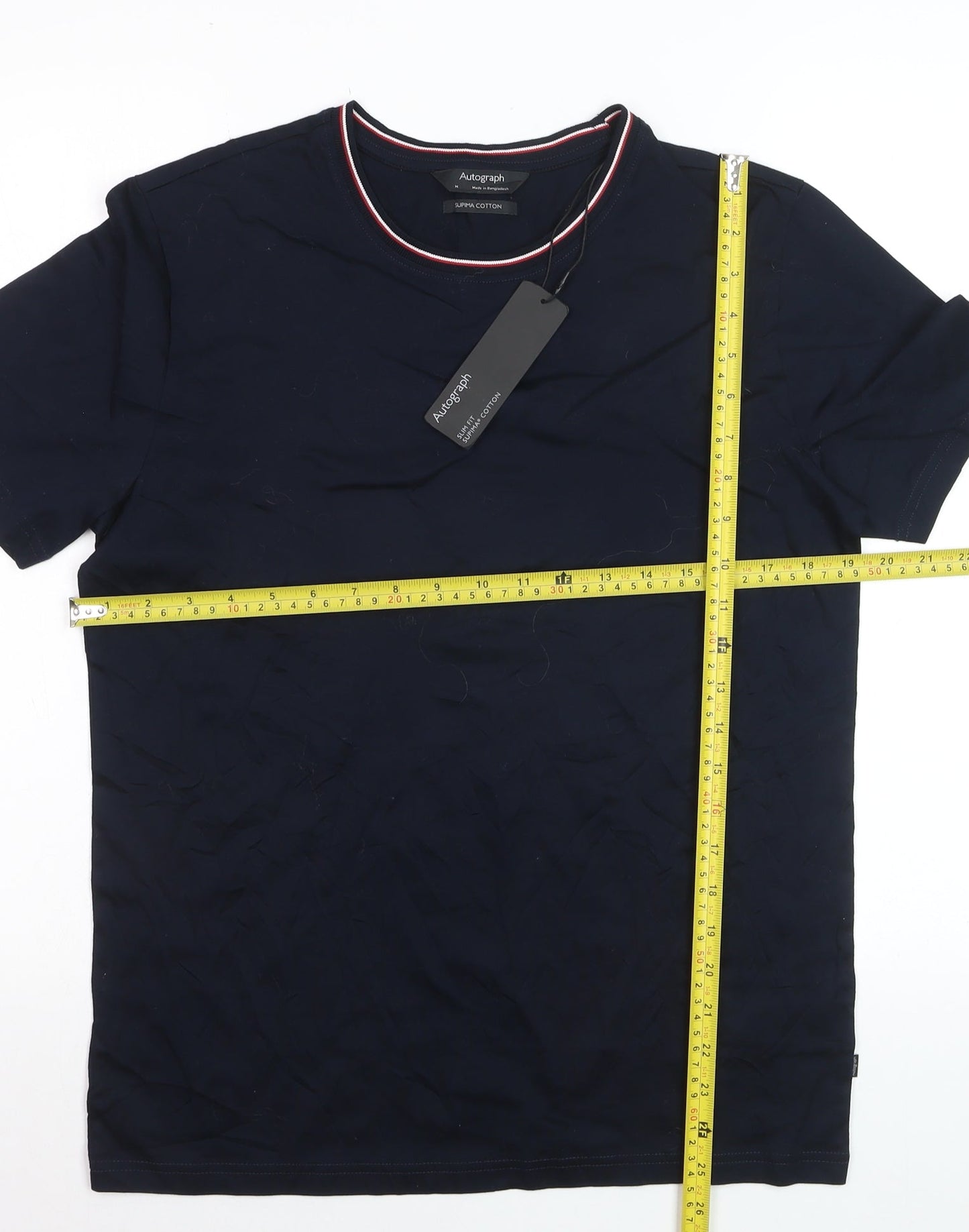 Marks and Spencer Autograph Men's Blue Supima Cotton T-Shirt M