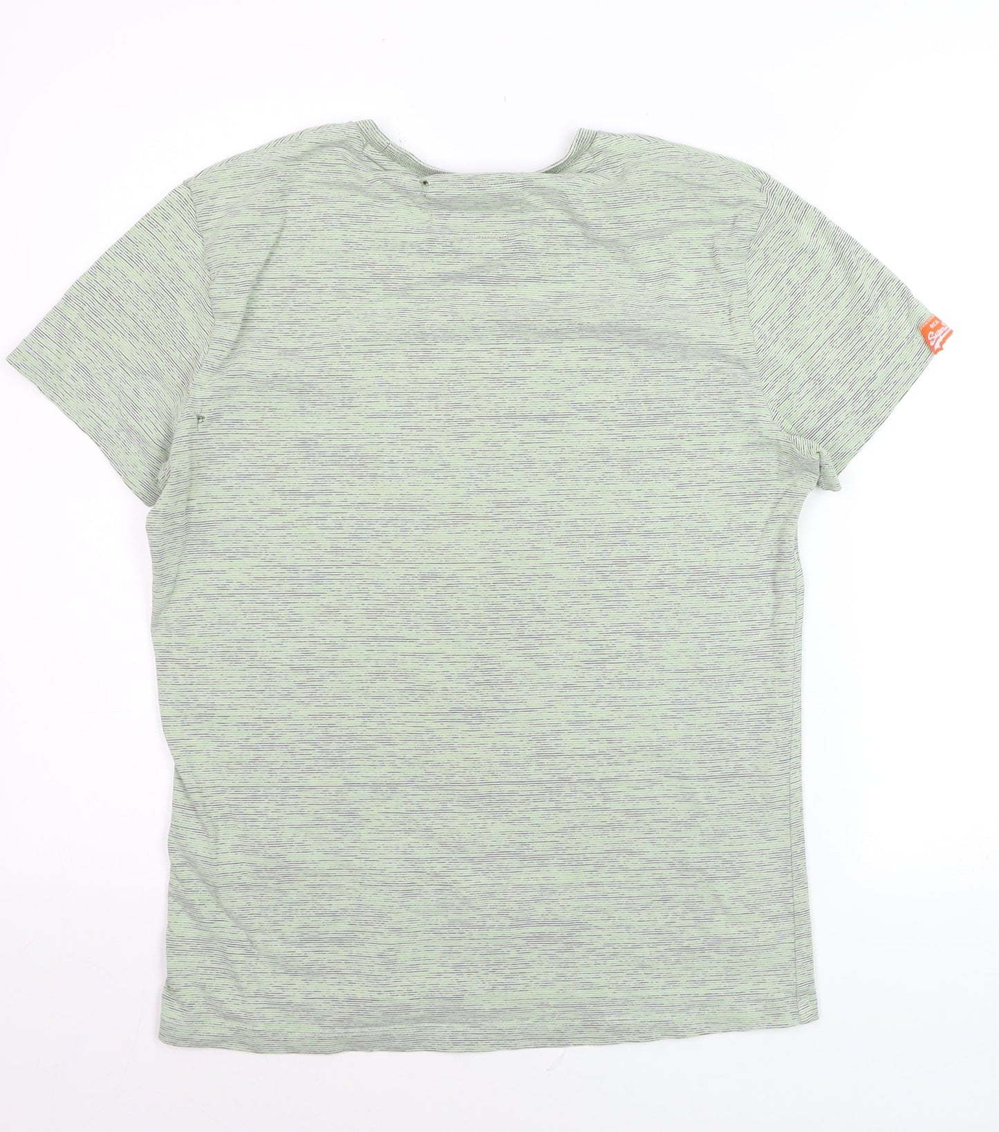 Superdry Men's Green Crew Neck The Orange Label Tee Medium Cotton Blend