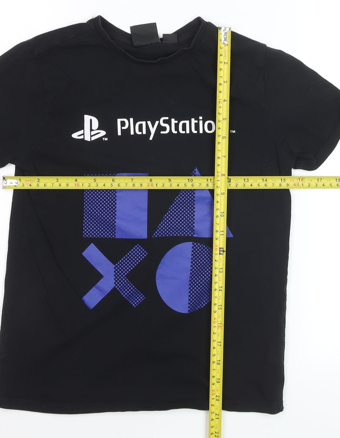 Primark Boys Black PlayStation T-Shirt 9-10 Years Short Sleeve Graphic