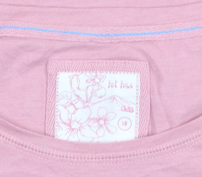 Fat Face Women's Pink Butterfly Print Cotton T-Shirt Size 18