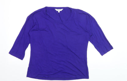 L.K. Bennett Women's Purple 3/4 Sleeve Jersey Top Size L