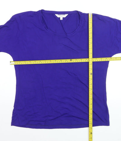 L.K. Bennett Women's Purple 3/4 Sleeve Jersey Top Size L