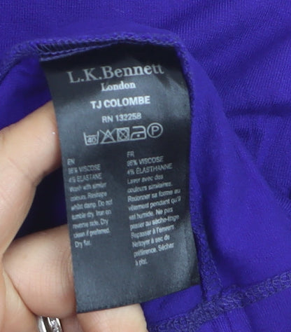 L.K. Bennett Women's Purple 3/4 Sleeve Jersey Top Size L