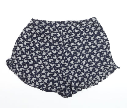 Boohoo Women Blue Paisley Culotte Shorts Size 18