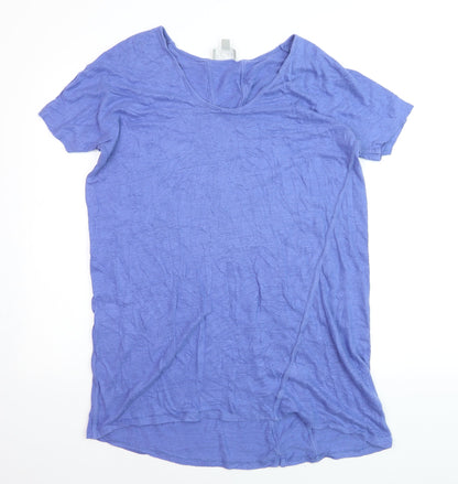 Pure Collection Womens Purple Cotton Jersey T-Shirt UK 14