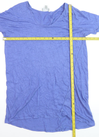 Pure Collection Womens Purple Cotton Jersey T-Shirt UK 14