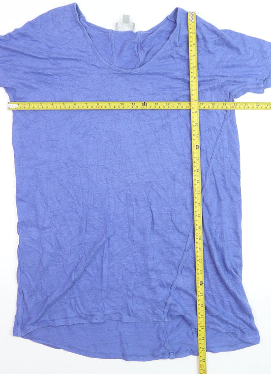 Pure Collection Womens Purple Cotton Jersey T-Shirt UK 14