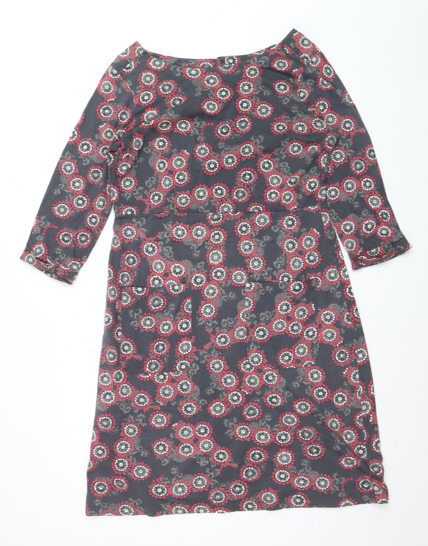 White Stuff Women’s Multicoloured Floral Cotton Shift Dress Size 16
