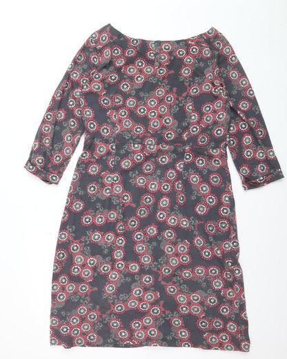 White Stuff Women’s Multicoloured Floral Cotton Shift Dress Size 16