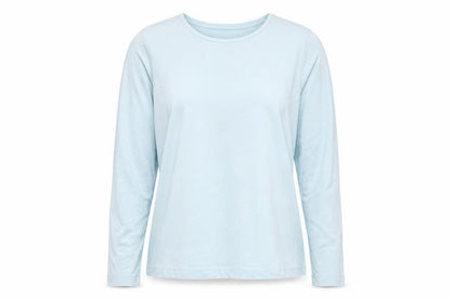 Lands' End Women's Blue Long Sleeve Basic Cotton Blend T-Shirt Size L