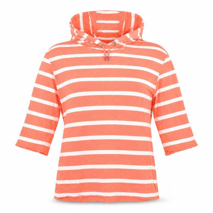 Regatta Womens Orange Striped Cotton Pullover Hoodie Size M