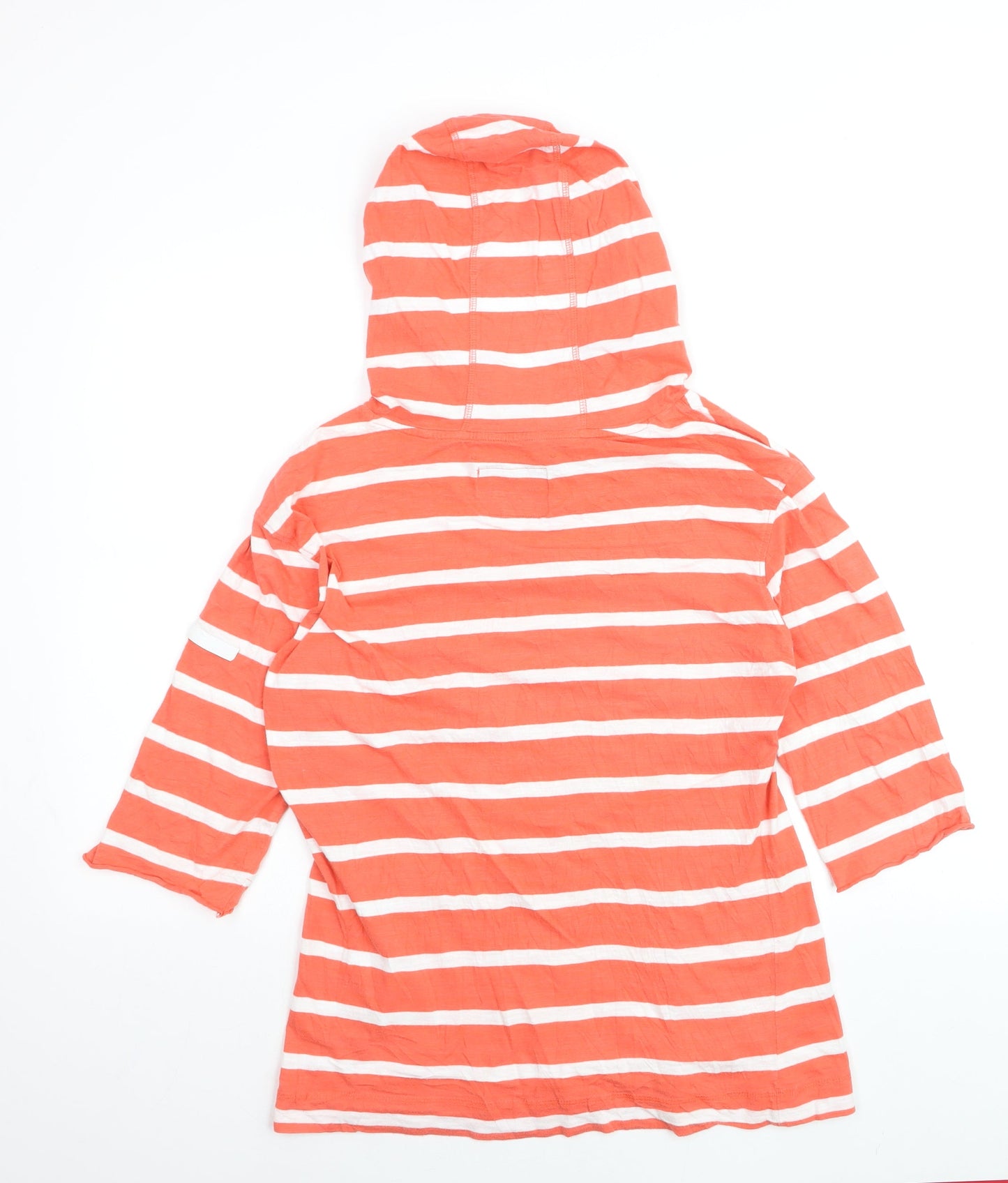 Regatta Womens Orange Striped Cotton Pullover Hoodie Size M