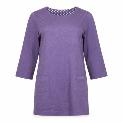 Weird Fish Women’s Purple Shift Dress Size 10 Cotton 3/4 Sleeve Casual