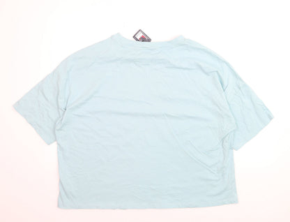 Marks and Spencer Women’s Blue Cotton Crew Neck Relaxed Fit T-Shirt Size 18