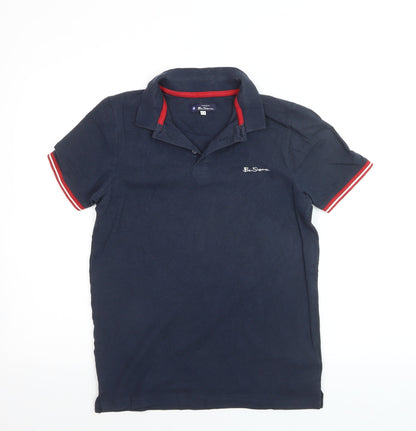 Ben Sherman Teens Navy Blue Cotton Polo Shirt Size 14-15