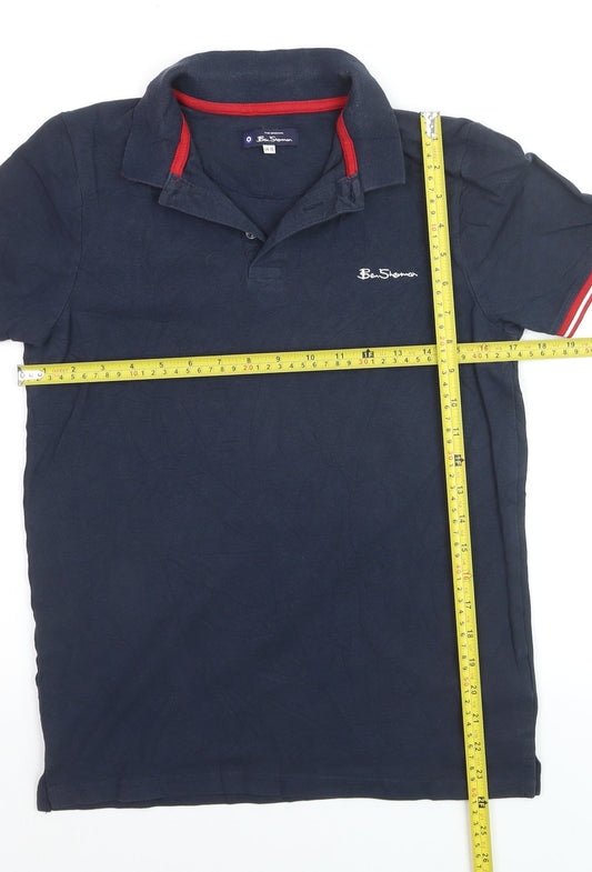 Ben Sherman Teens Navy Blue Cotton Polo Shirt Size 14-15