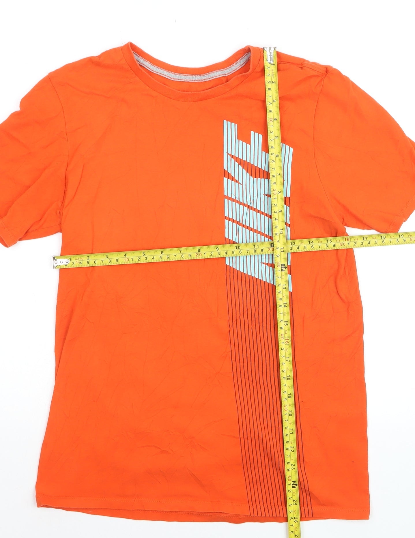 Nike Men's Orange Athletic Cut Graphic T-Shirt Size S