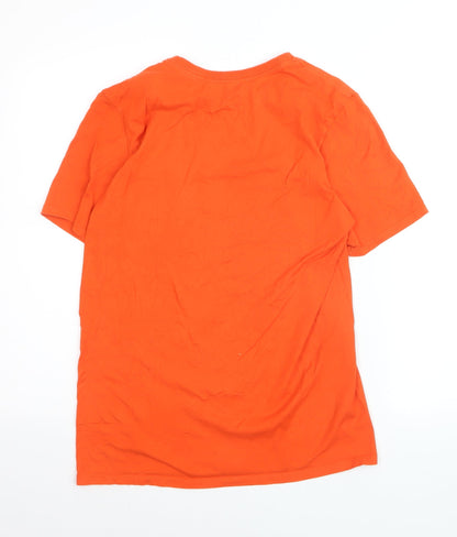 Nike Men's Orange Athletic Cut Graphic T-Shirt Size S