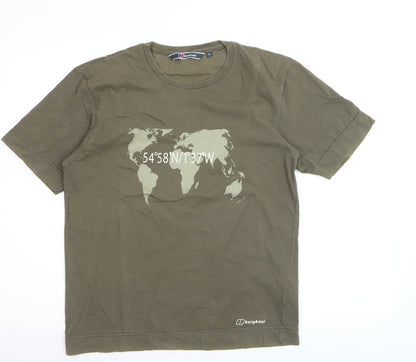 Berghaus Men’s Green Graphic Crew Neck Short Sleeve T-Shirt Size S