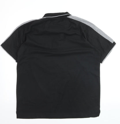 Charles Norton Men's Black Short Sleeve Polo Shirt Size M 100% Polyester