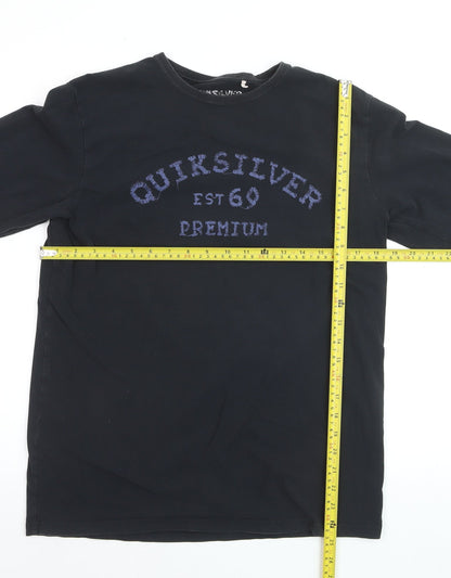 Quiksilver Men's Black Long Sleeve Graphic Cotton Top M