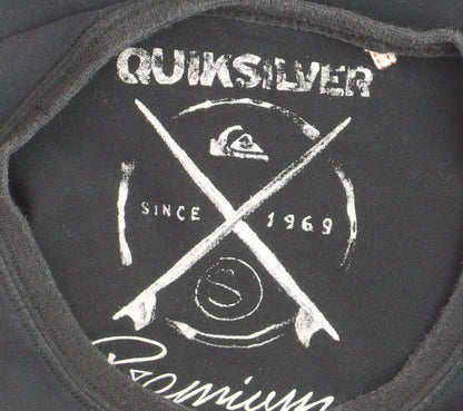 Quiksilver Men's Black Long Sleeve Graphic Cotton Top M