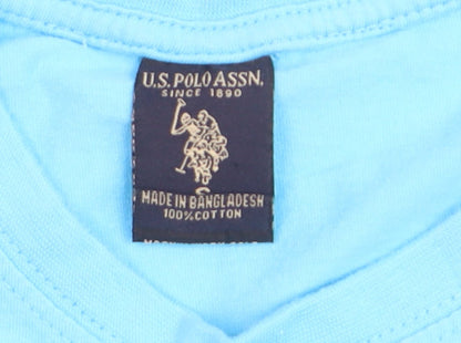 U.S. Polo Assn. Men's Blue Cotton Crew Neck T-Shirt Size L