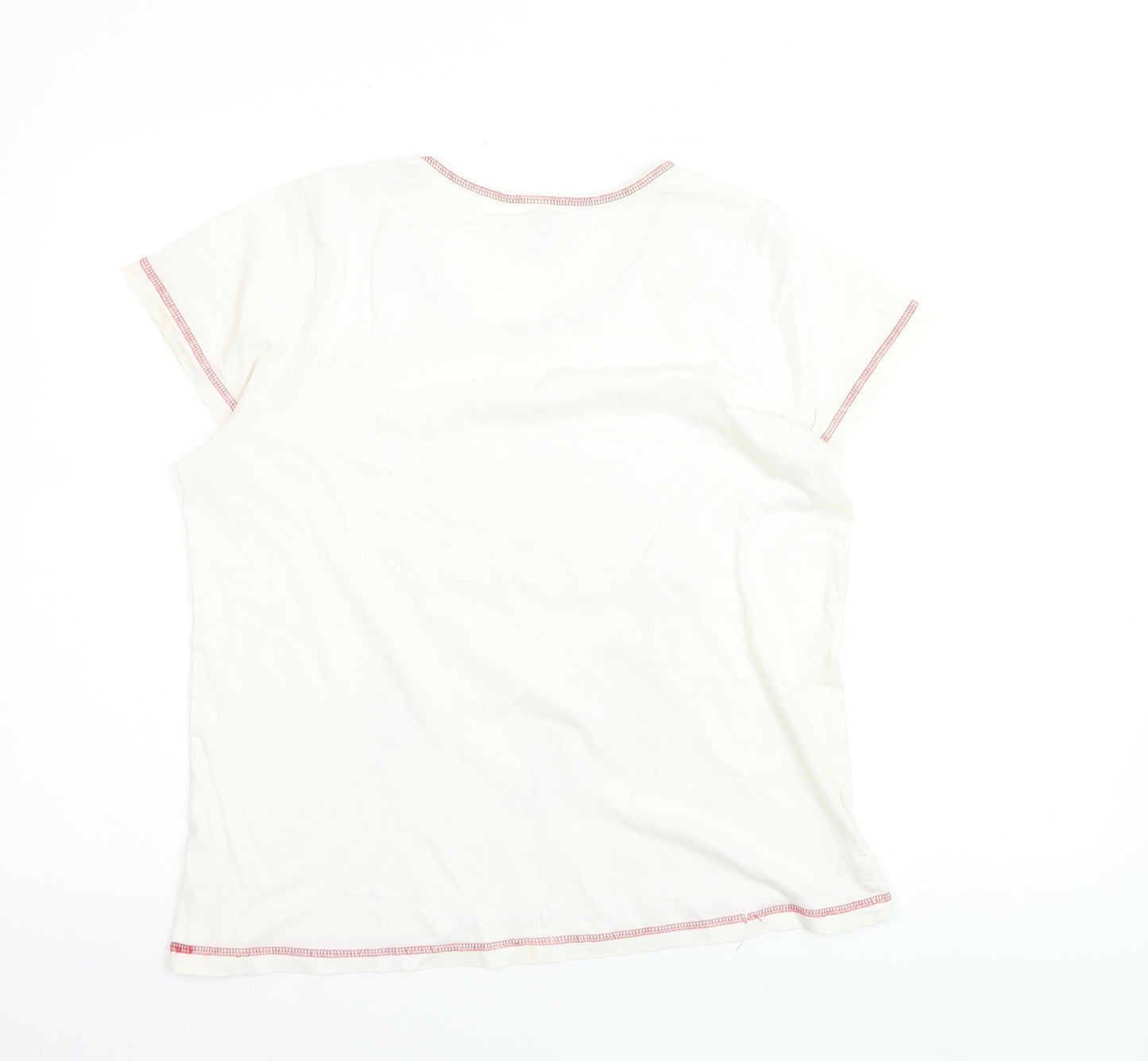 Disney Winnie the Pooh Womens White Cotton T-Shirt Nightshirt L