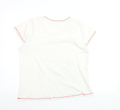Disney Winnie the Pooh Womens White Cotton T-Shirt Nightshirt L