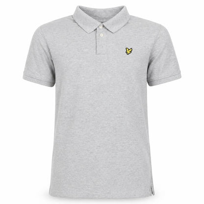 Front view of Lyle & Scott Junior Grey Short Sleeve Polo Shirt 14-15 Years