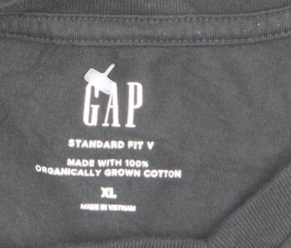 GAP Men's Black XL V-Neck Classic Cotton T-Shirt