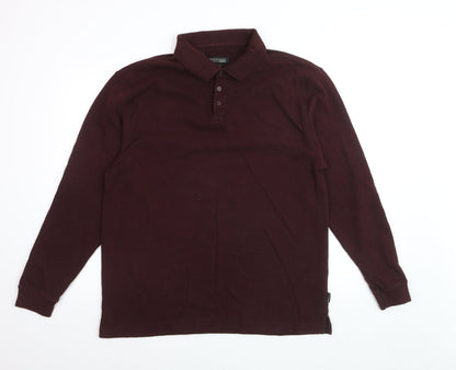 Britches Men’s Brown Long Sleeve Cotton Blend Polo Shirt XL