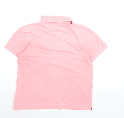 Lacoste Men's Pink Short Sleeve Cotton Polo Shirt Size L