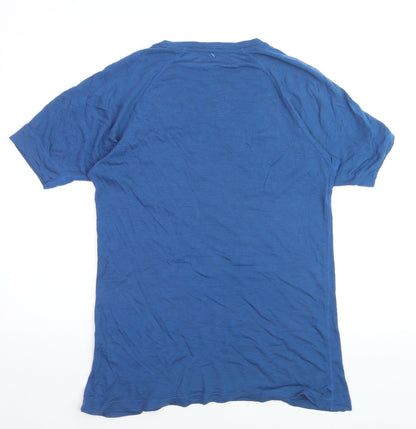 Howies Men's Blue Merino Wool Crew Neck T-Shirt XL