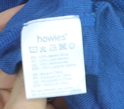Howies Men's Blue Merino Wool Crew Neck T-Shirt XL
