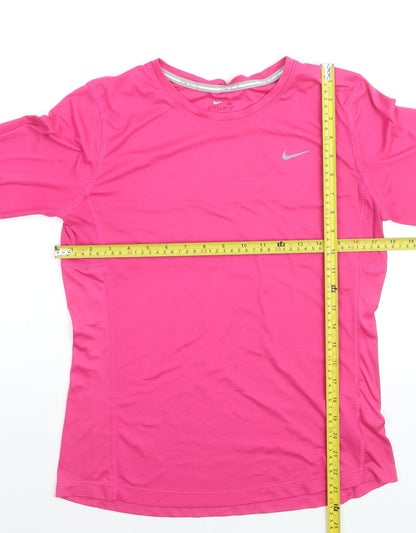 Nike Women's Pink Dri-FIT Long Sleeve Running Top Size M