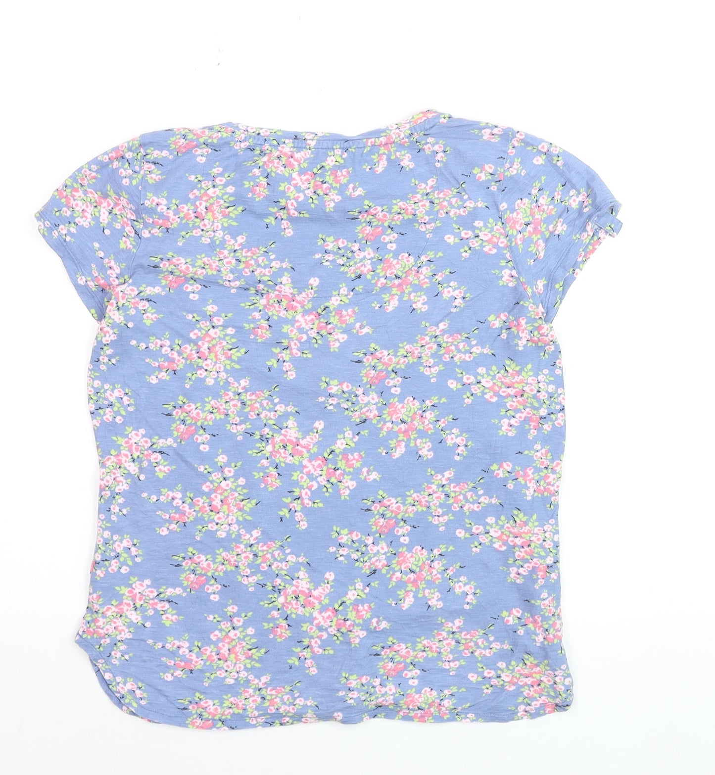 Laura Ashley Women’s Blue Floral Cotton Short Sleeve T-Shirt UK 12
