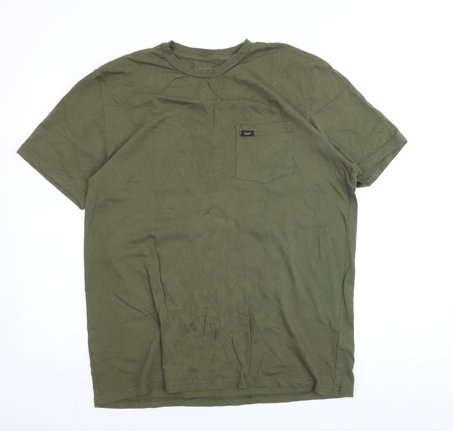 Lee Men's Green Regular Fit Cotton T-Shirt Size L