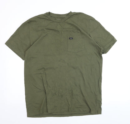 Lee Men's Green Regular Fit Cotton T-Shirt Size L