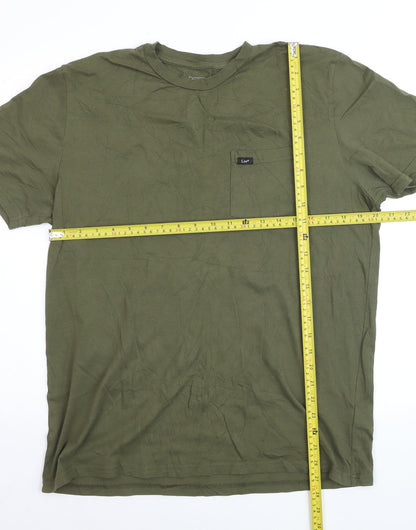 Lee Men's Green Regular Fit Cotton T-Shirt Size L