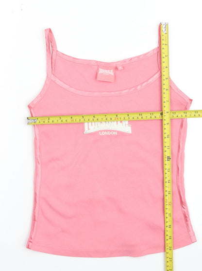 Lonsdale Women's Pink Scoop Neck Camisole Tank Top Size 8