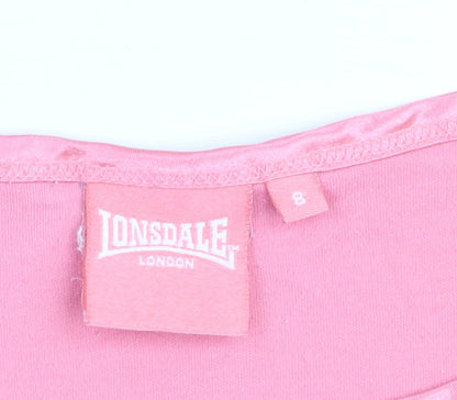 Lonsdale Women's Pink Scoop Neck Camisole Tank Top Size 8