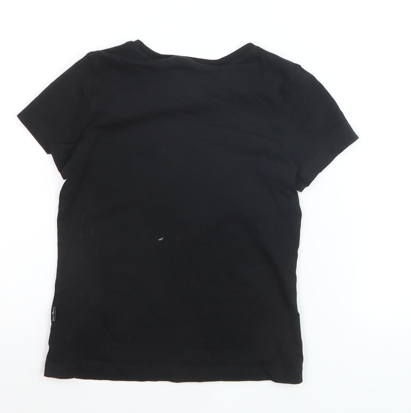 PUMA Boys Black 9-10 Years Graphic Logo Cotton T-Shirt