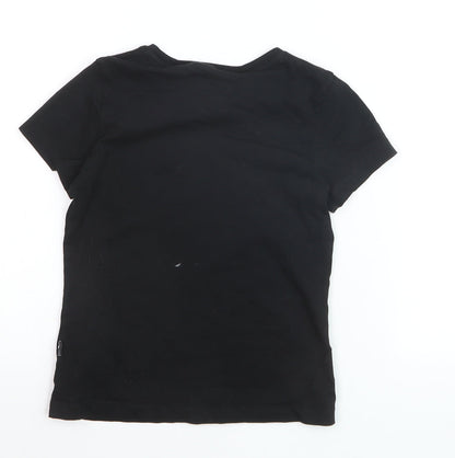 PUMA Boys Black 9-10 Years Graphic Logo Cotton T-Shirt