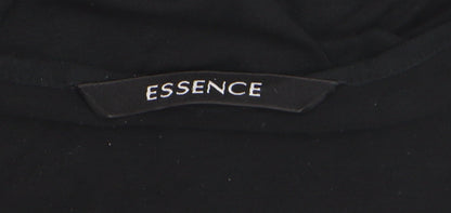 Essence Women’s Black V-Neck 3/4 Sleeve Tunic Blouse Size 20