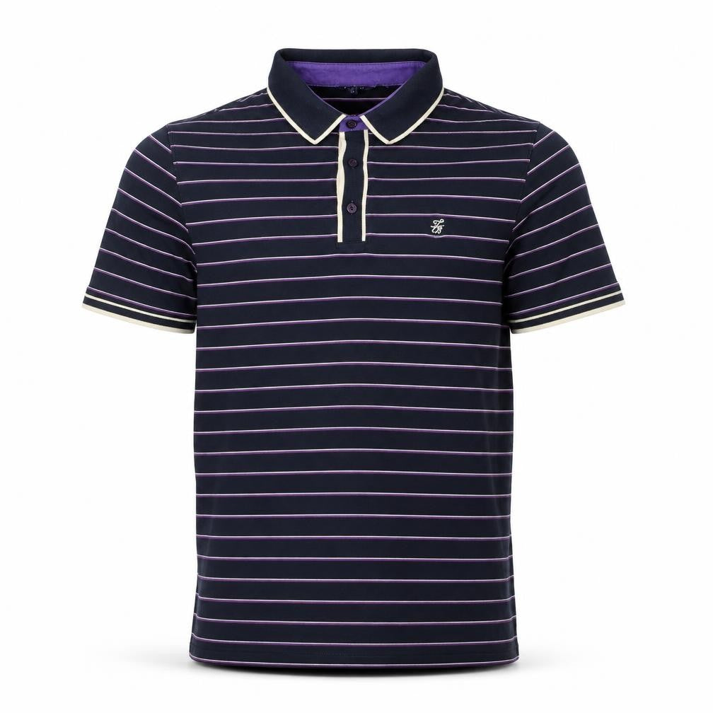 Ted Baker Men's Blue Striped Polo Shirt Size L Cotton Blend