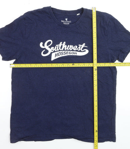 Southwest Hossegor Men's Blue Cotton Graphic T-Shirt Size L