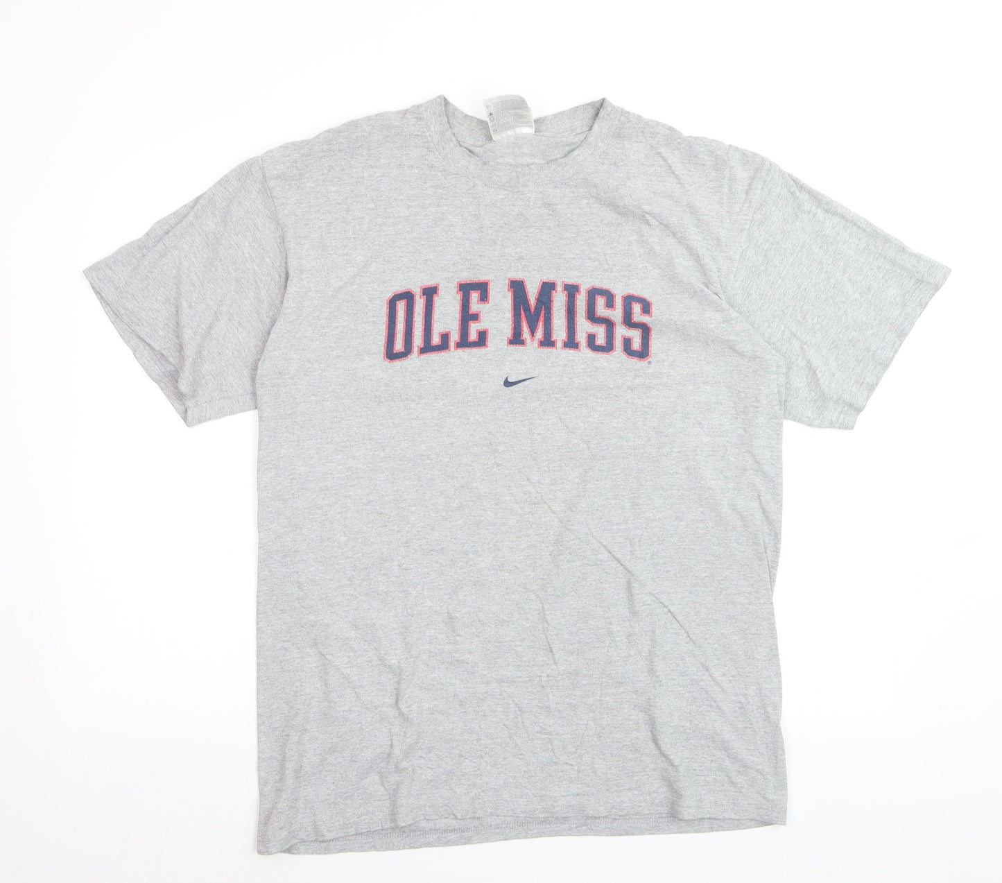 Nike Mens Grey Ole Miss Graphic Crew Neck Short Sleeve T-Shirt Size M