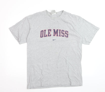 Nike Mens Grey Ole Miss Graphic Crew Neck Short Sleeve T-Shirt Size M
