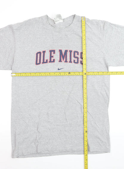 Nike Mens Grey Ole Miss Graphic Crew Neck Short Sleeve T-Shirt Size M